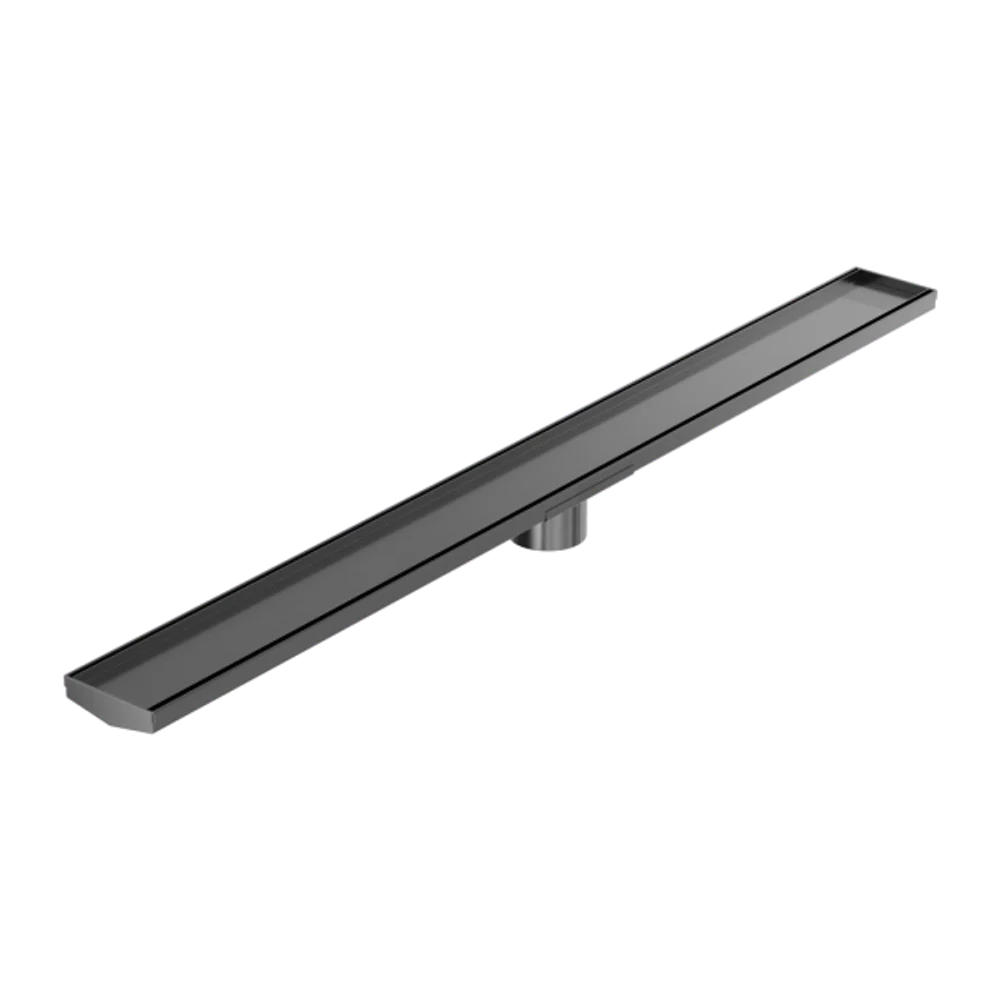 Nero Tile Insert V Channel 1200x106mm Floor Grate 80mm Outlet Gunmetal - Image 3