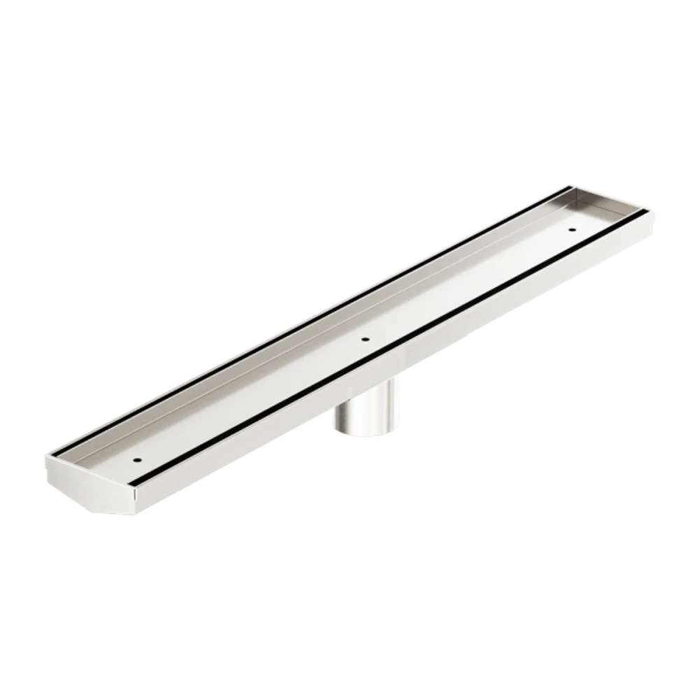 Nero Tile Insert V Channel 600x82mm Floor Grate 50mm Outlet Brushed Nickel - Image 3