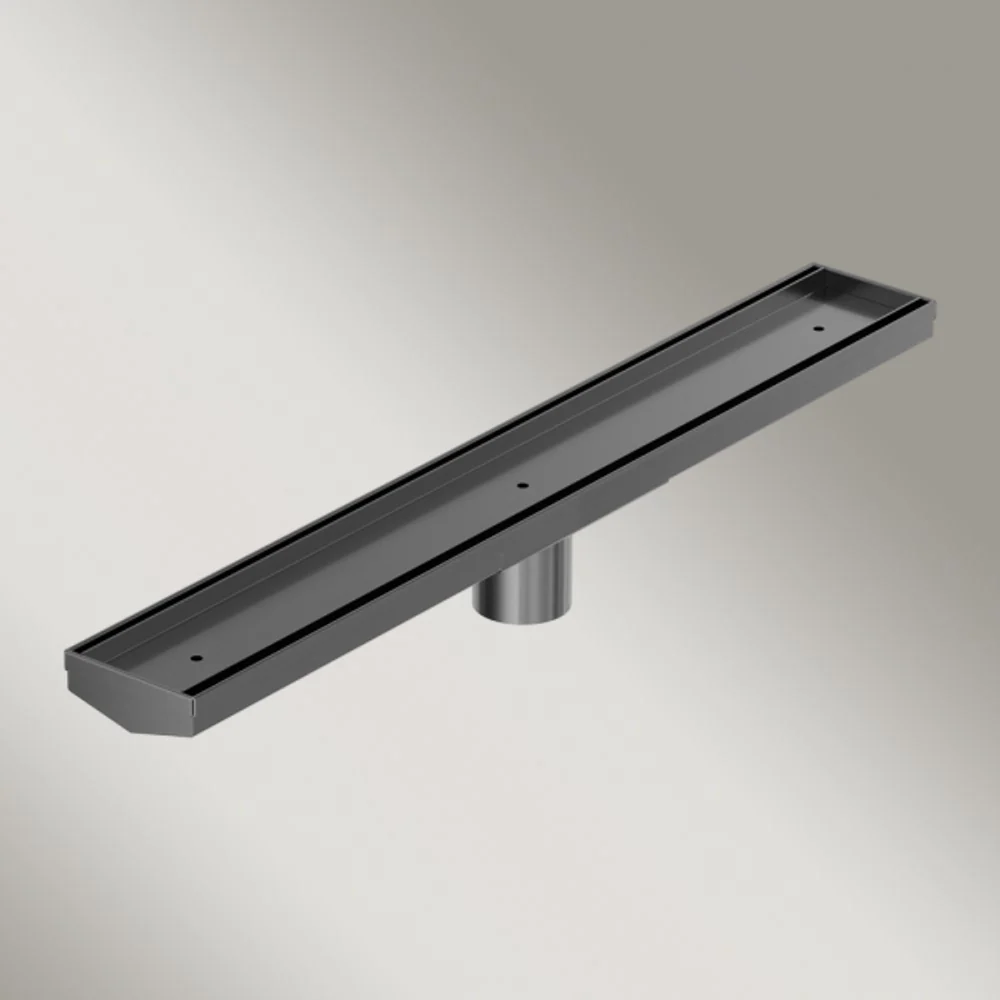 Nero Tile Insert V Channel 600x82mm Floor Grate 50mm Outlet Gunmetal - Image 2