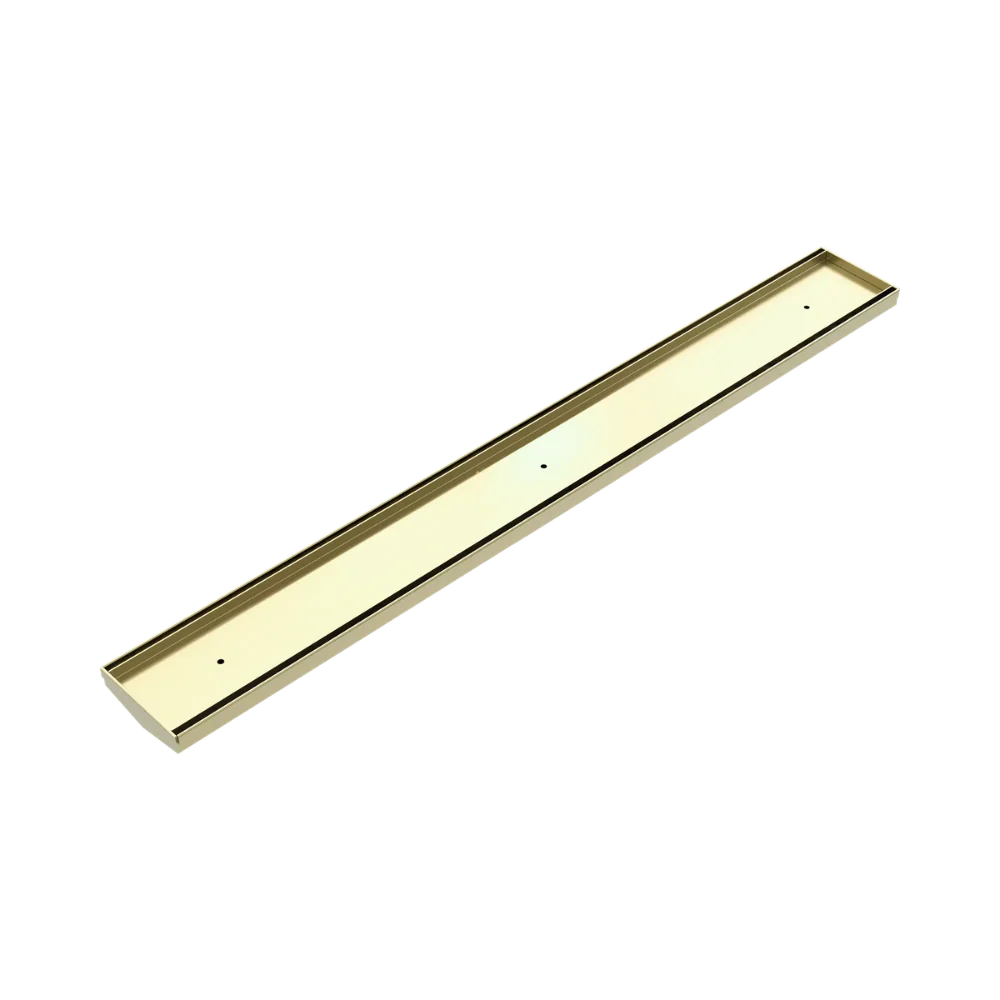 Nero Tile Insert V Channel 900x106mm Floor Grate Without Outlet Brushed Gold