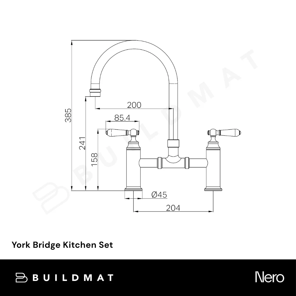 Nero York Bridge Kitchen Set Chrome - Image 4