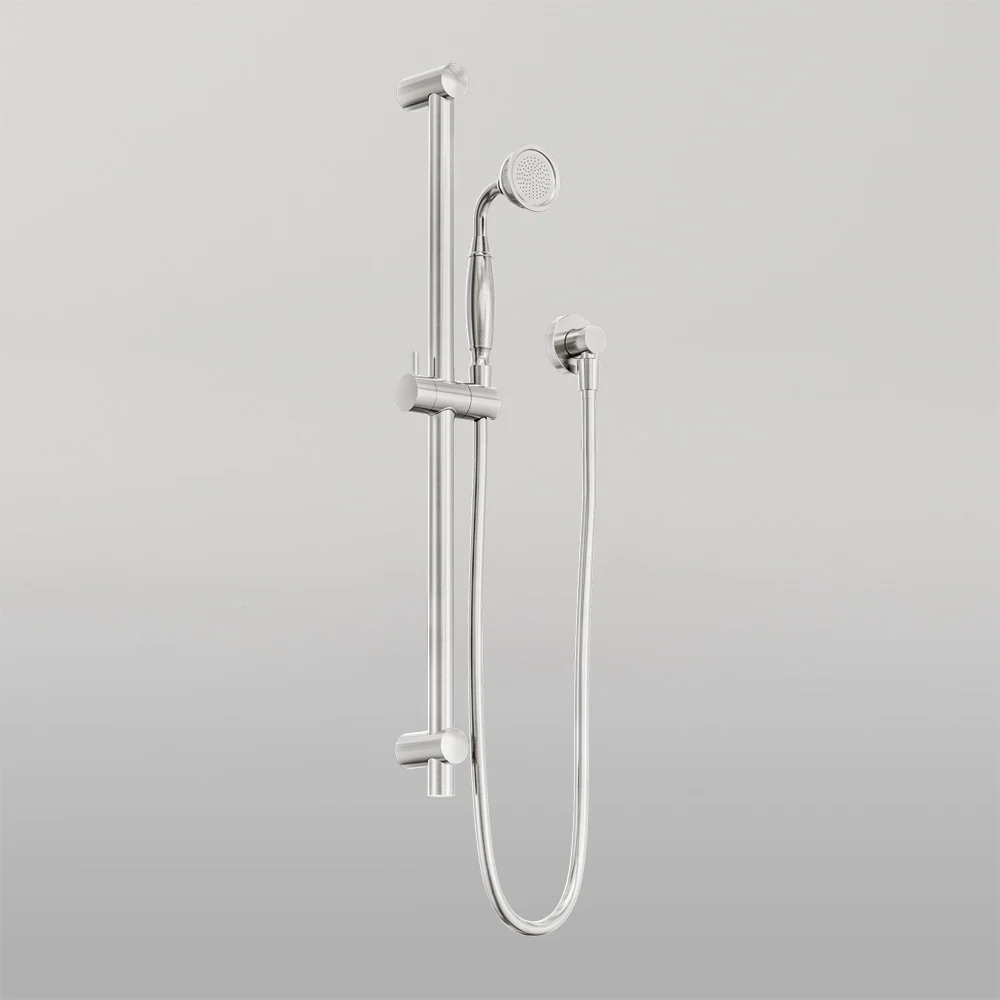 Nero York Shower Rail With Metal Hand Shower Brushed Nickel - Image 2