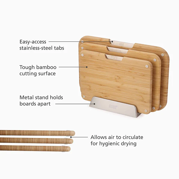 Joseph Joseph Nest Boards 3-piece Bamboo Chopping Board Set - Image 4
