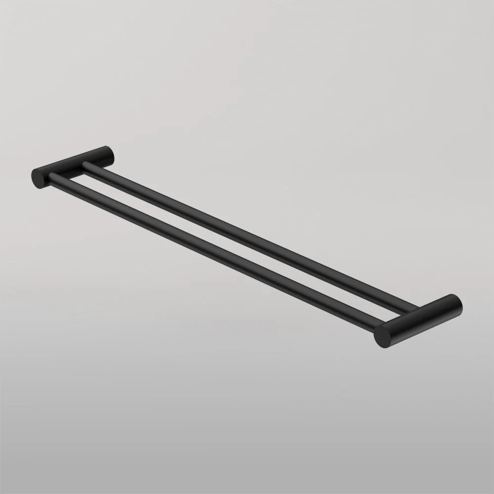 Nero New Mecca Double Towel Rail 800mm Matte Black - Image 2
