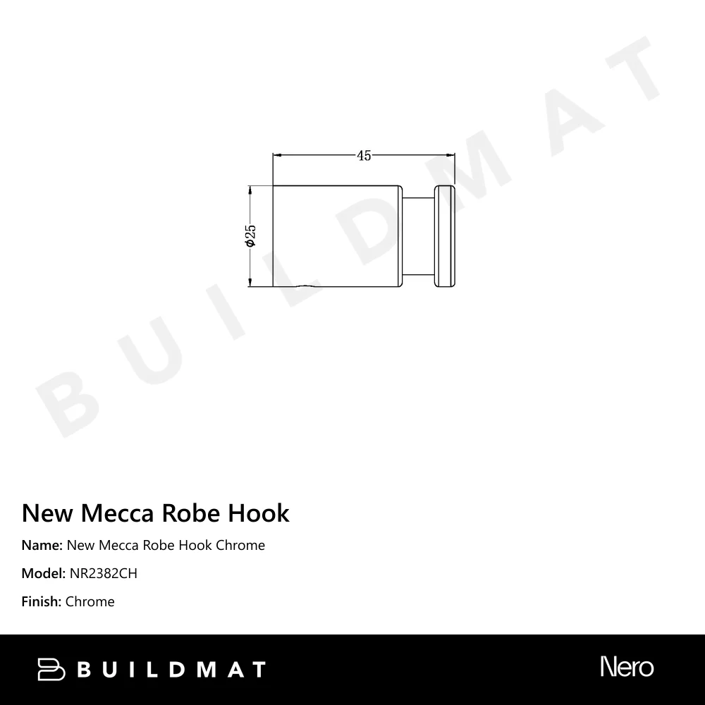 Nero New Mecca Robe Hook Chrome - Image 4
