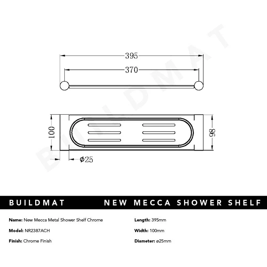 Nero New Mecca Metal Shower Shelf Chrome - Image 5