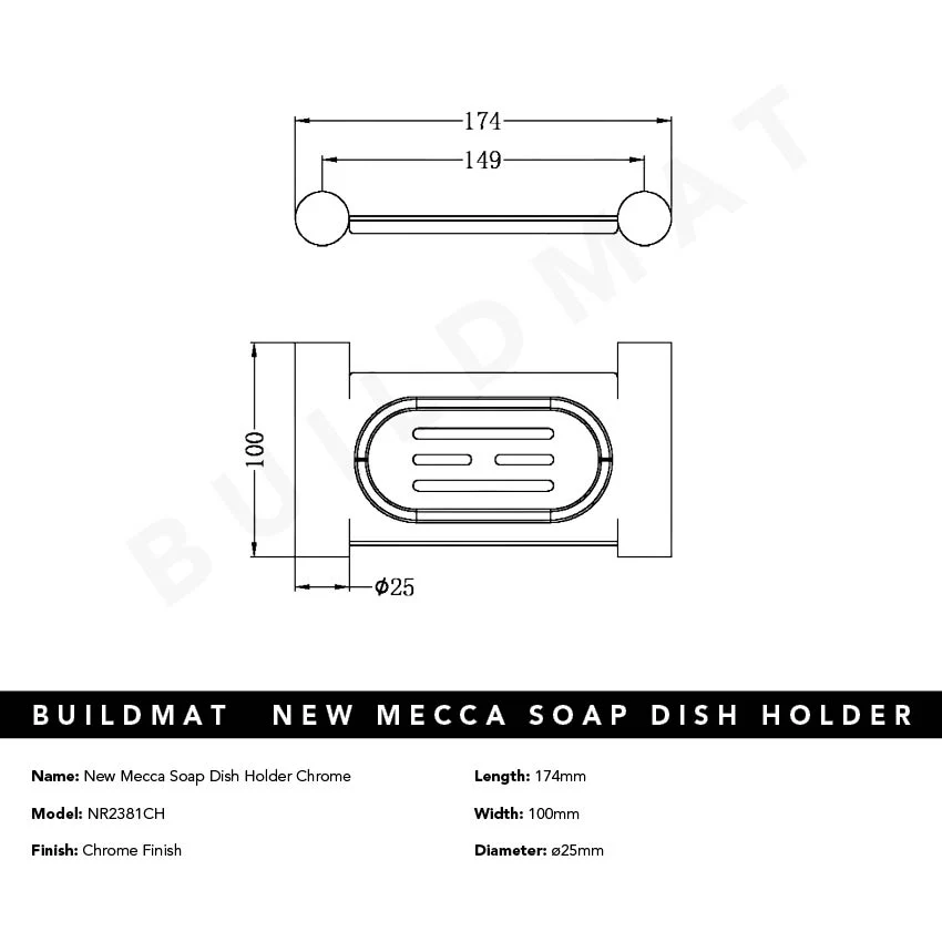 Nero New Mecca Soap Dish Holder Chrome - Image 5