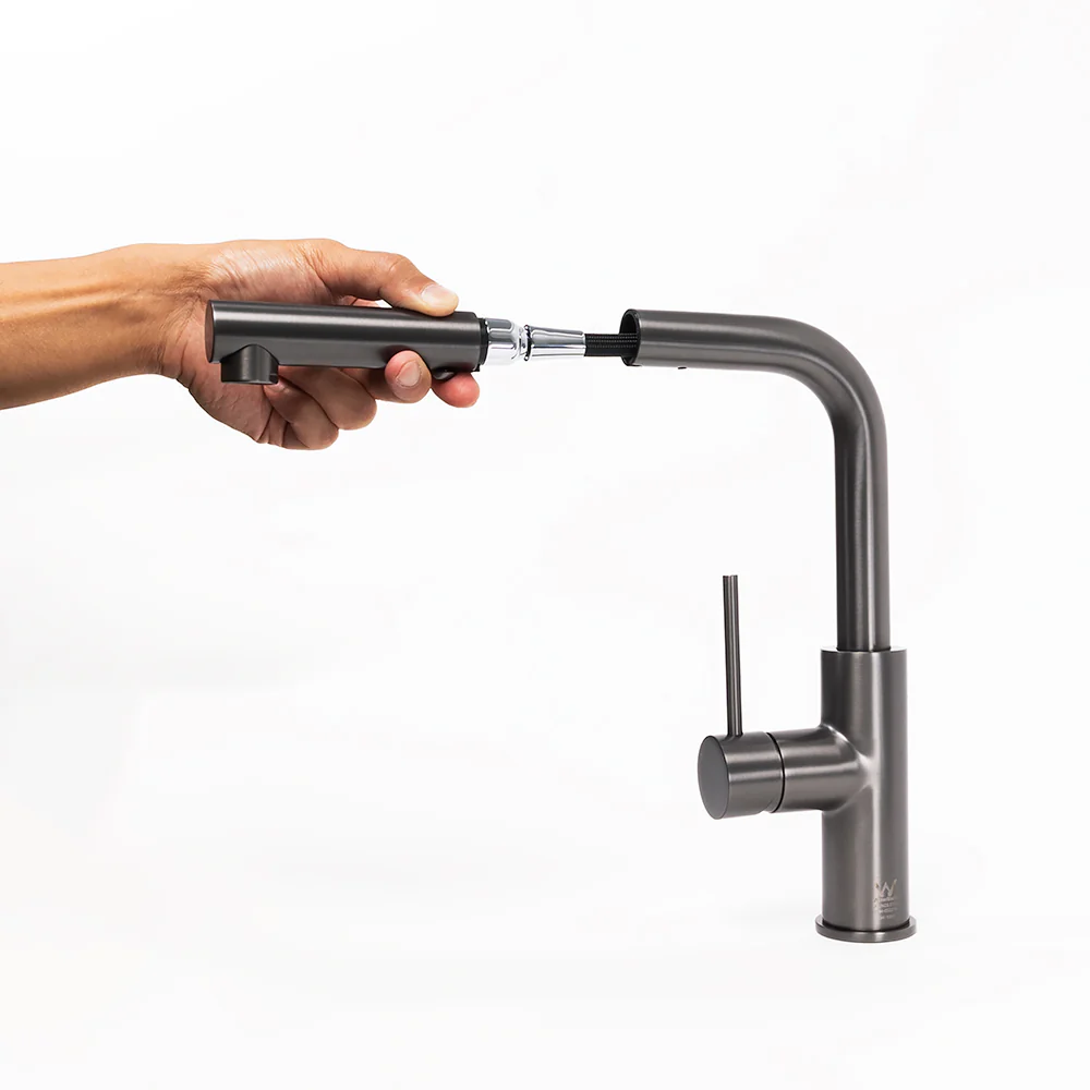 Alma Nisa Square Pull Out Mixer Brushed Gunmetal - Image 12