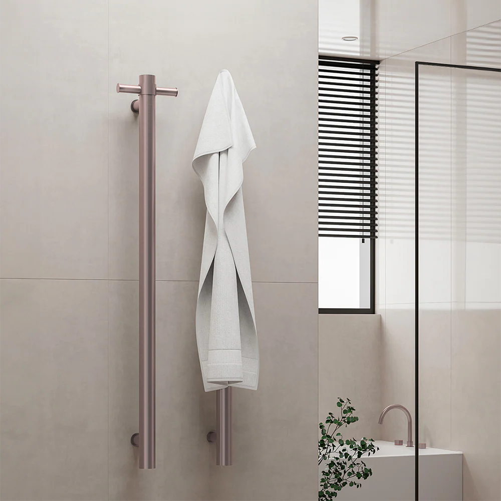 Nero Non-Heated Vertical Towel Rail Brushed Bronze - Image 2