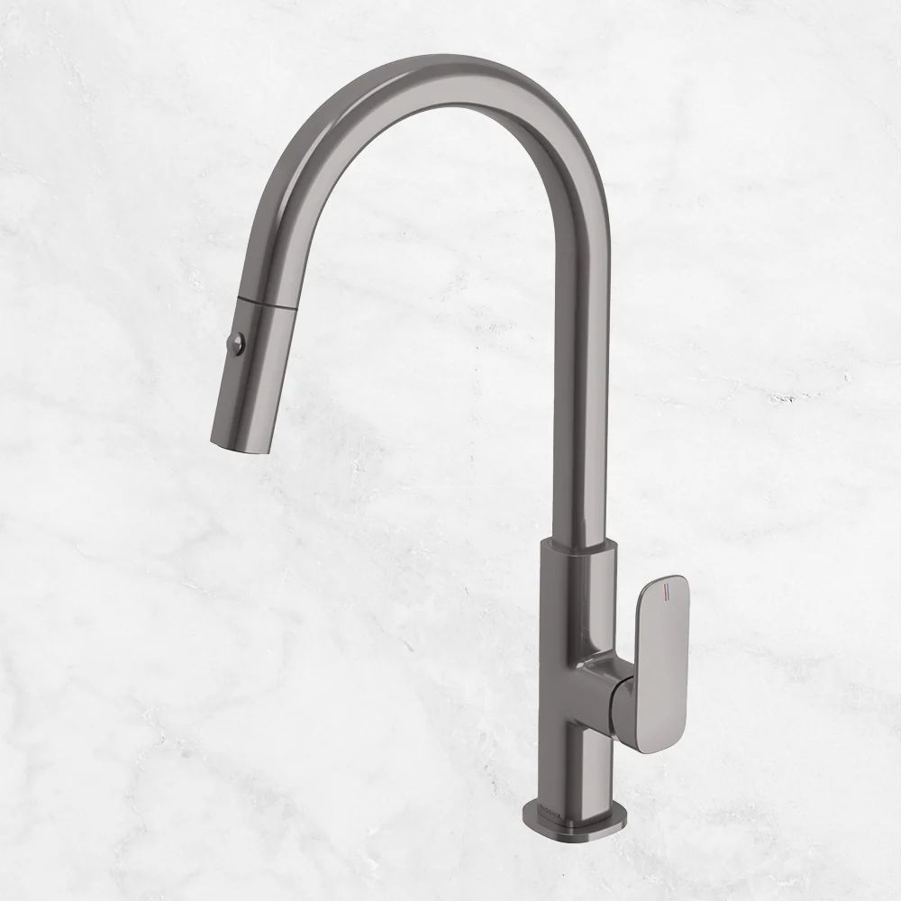 Phoenix Nuage Pull Out Sink Mixer 200mm Lead Free Brushed Carbon - Image 2