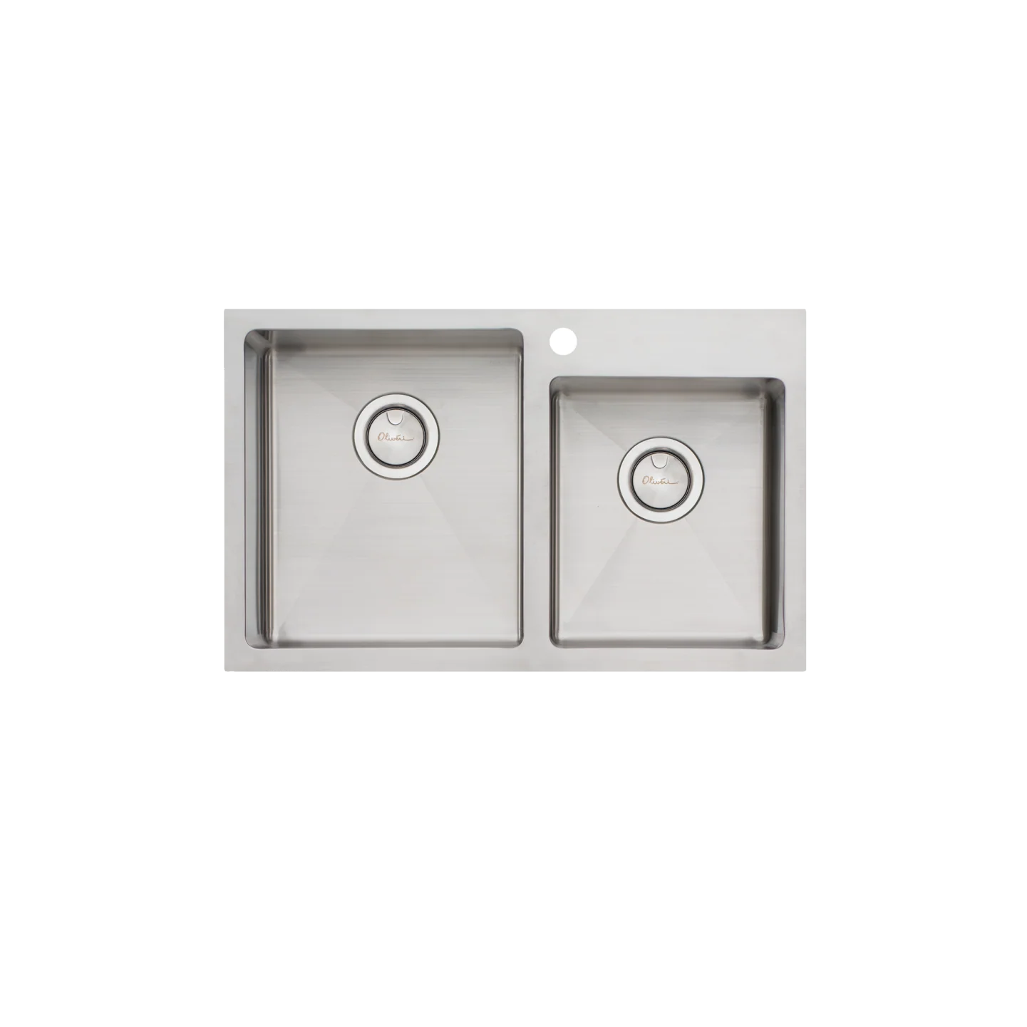 Oliveri Apollo 1 And 3/4 Left Offset Bowl Sink Stainless Steel