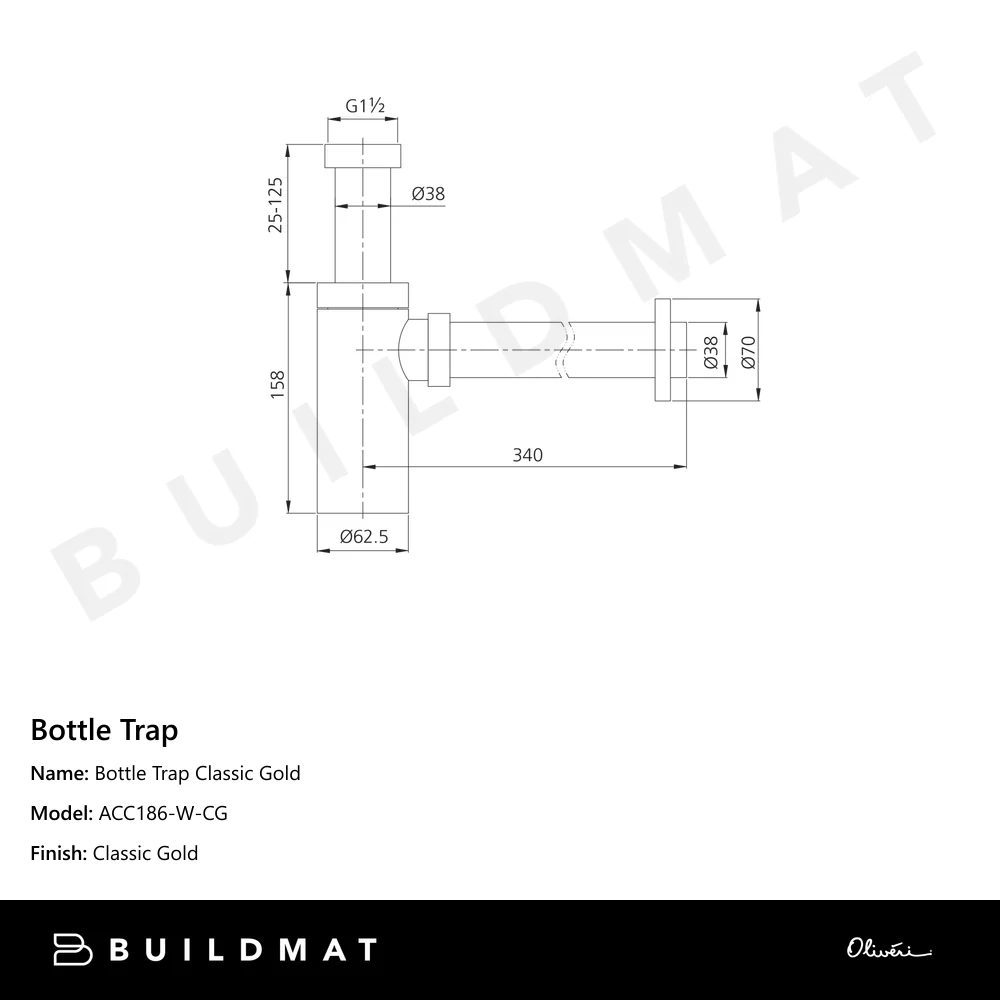Oliveri Bottle Trap Classic Gold - Image 4