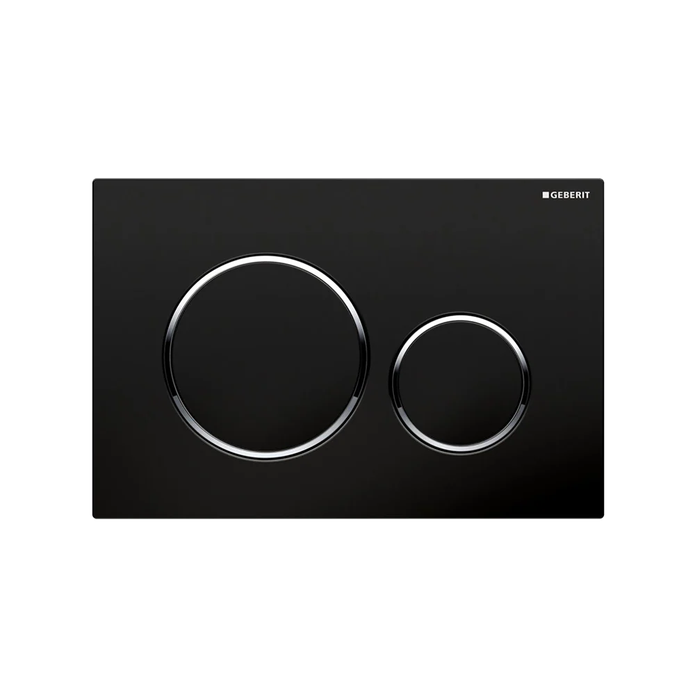 Oliveri Concealed Cistern Flush Plate with Round Buttons Black