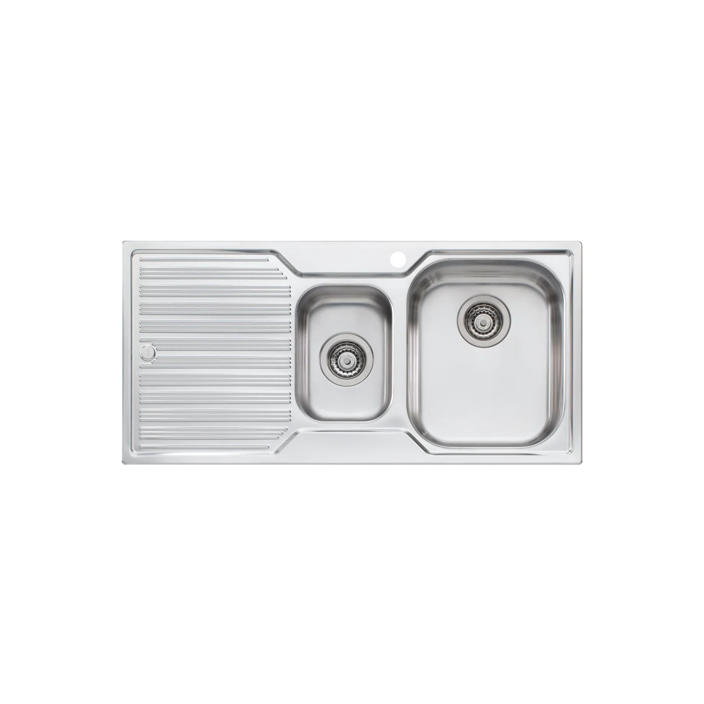 Oliveri Diaz 1 And 1/2 Bowl Sink With Left Drainboard and Taphole Stainless Steel - Image 3