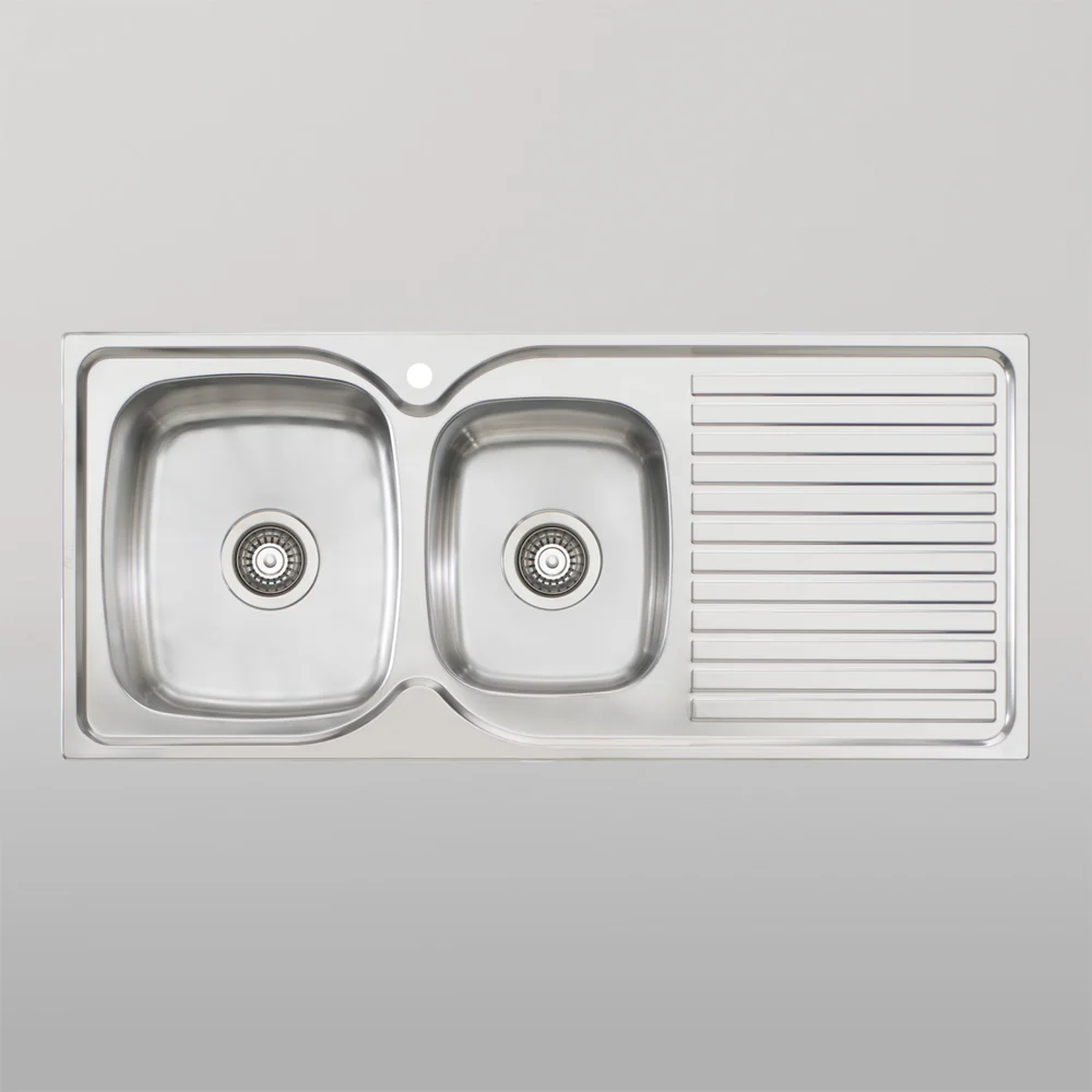 Oliveri Endeavour 1 And 3/4 Bowl Sink With Right Drainboard and Taphole Stainless Steel - Image 2