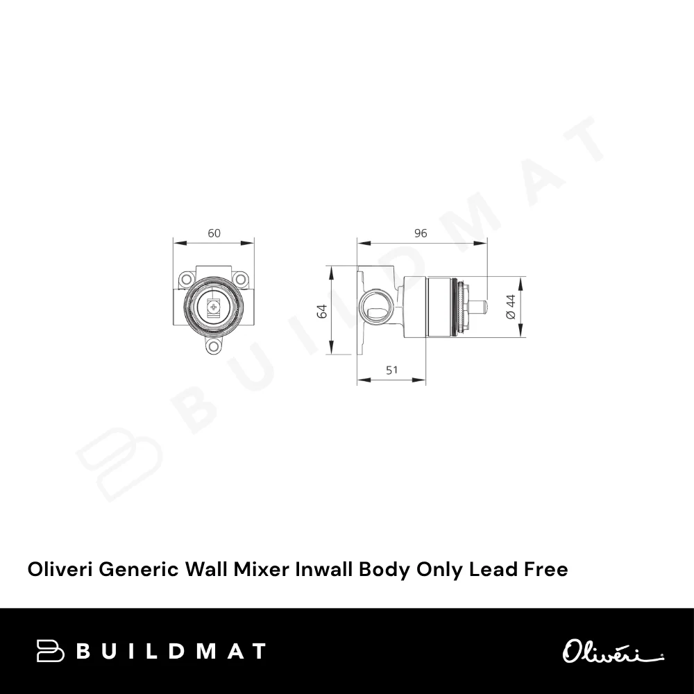 Oliveri Generic Wall Mixer Inwall Body Only Lead Free - Image 4
