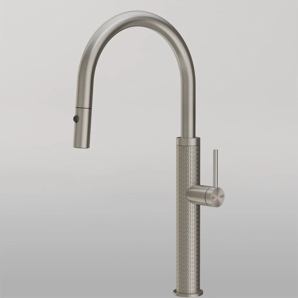 Gessi 316 Meccanica Goose Neck Pull Out Spray Mixer Stainless Steel - Image 2