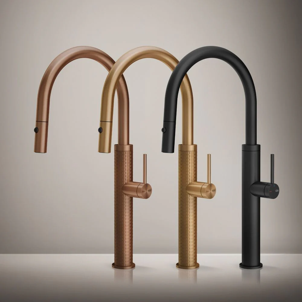 Gessi 316 Meccanica Goose Neck Pull Out Spray Mixer Warm Bronze - Image 4