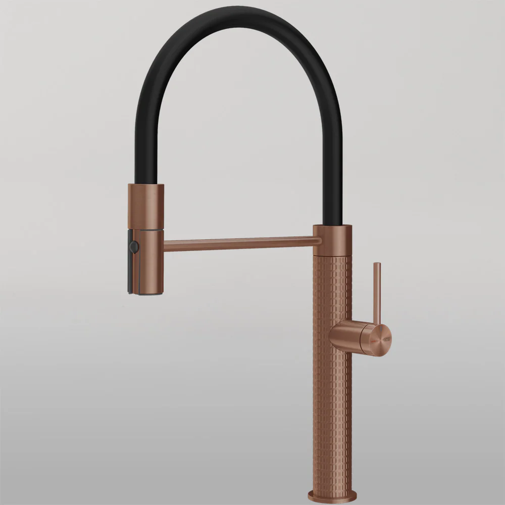 Gessi 316 Meccanica Goose Neck Semi-Professional Spray Mixer Brushed Copper - Image 2