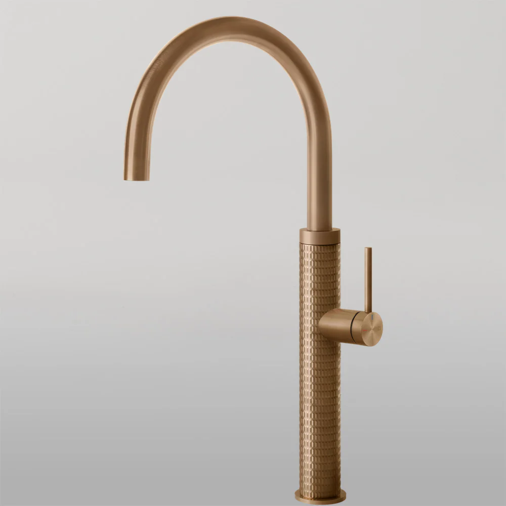 Gessi 316 Meccanica Goose Neck Swivel Mixer Warm Bronze - Image 2