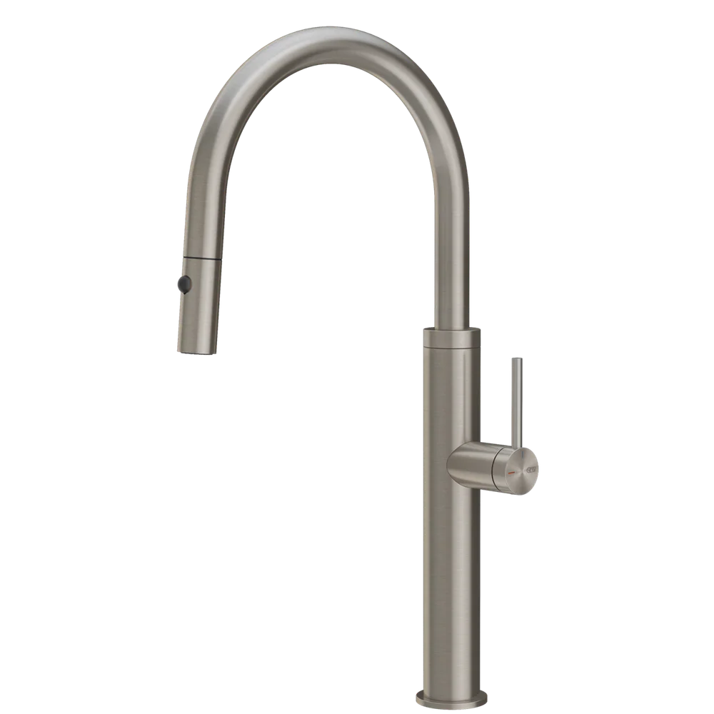 Gessi 316 Smooth Goose Neck Pull Out Spray Mixer Stainless Steel - Image 3