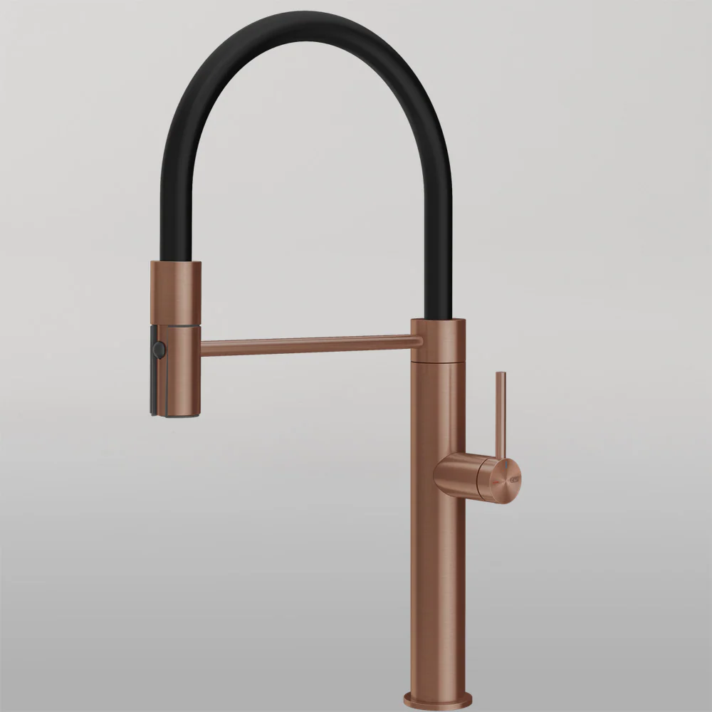 Gessi 316 Smooth Goose Neck Semi-Professional Spray Mixer Brushed Copper - Image 2