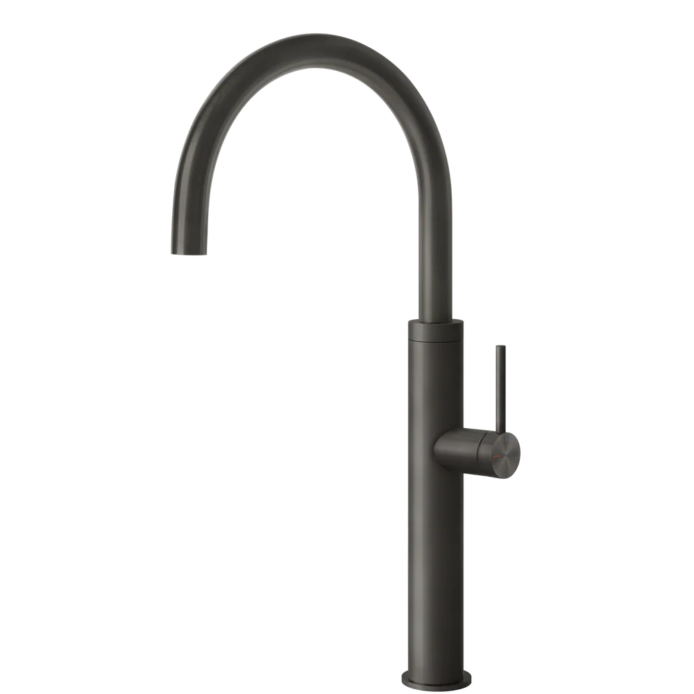Gessi 316 Smooth Goose Neck Swivel Mixer Brushed Black - Image 3
