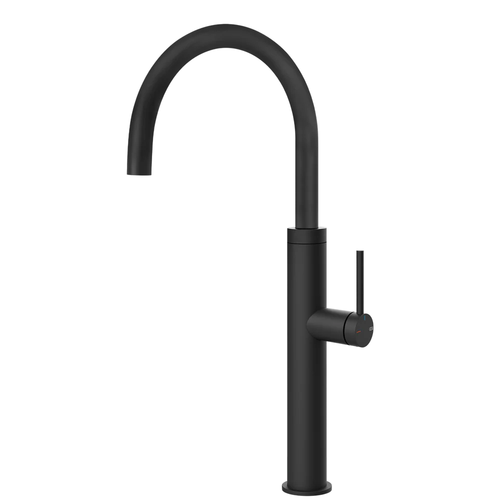 Gessi 316 Smooth Goose Neck Swivel Mixer Matte Black - Image 3