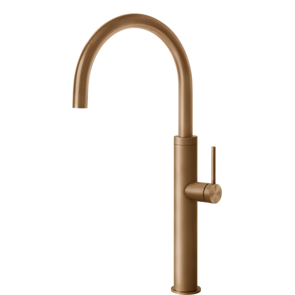 Gessi 316 Smooth Goose Neck Swivel Mixer Warm Bronze - Image 3