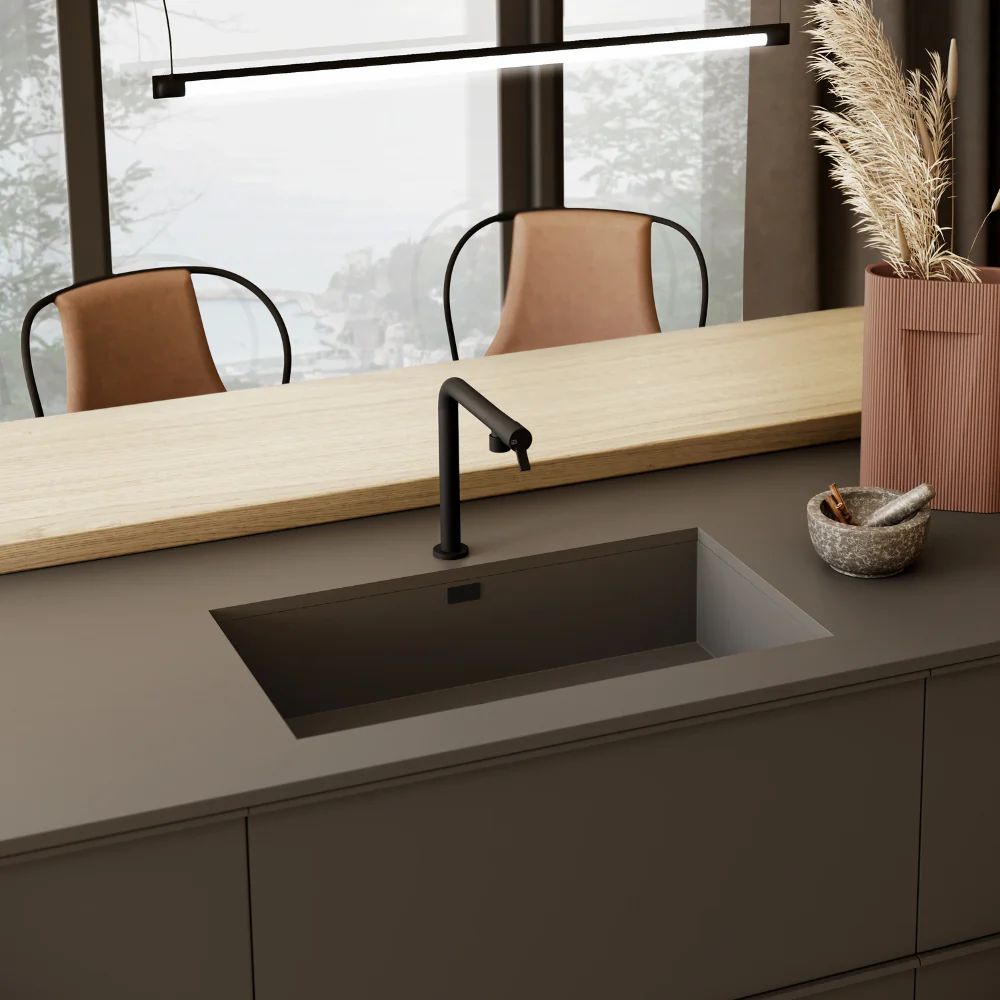 Gessi Fisso Right Angle Swivel Mixer Matte Black - Image 4