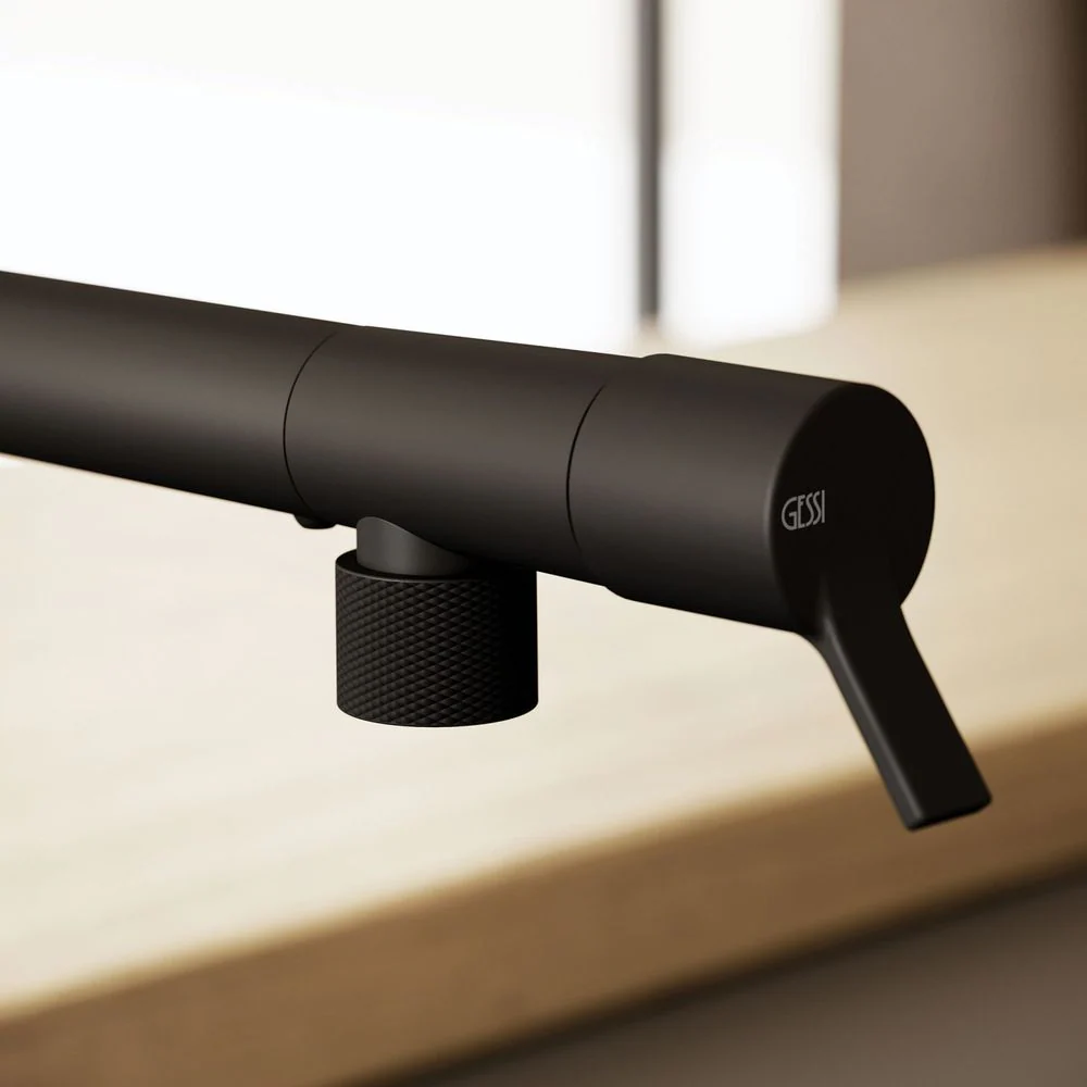 Gessi Fisso Right Angle Swivel Mixer Matte Black - Image 6