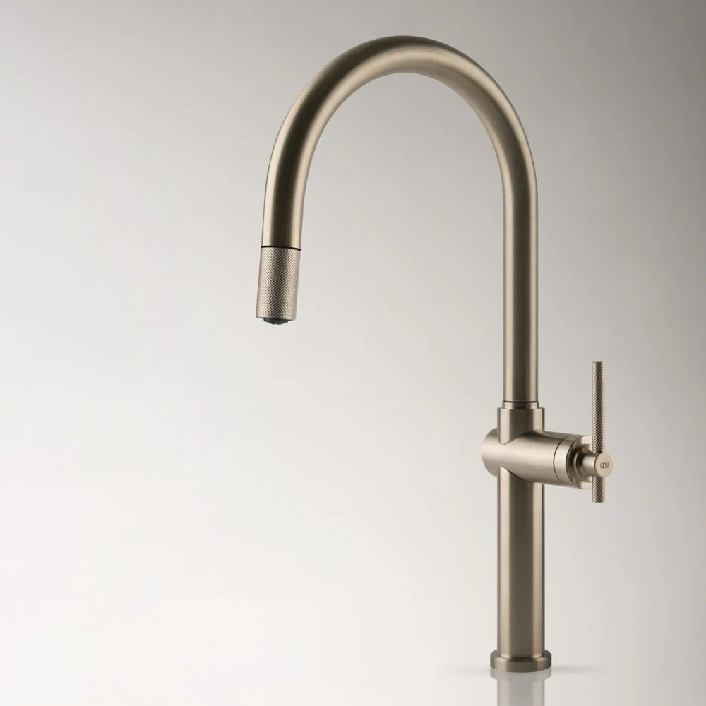 Gessi Habito Goose Neck Pull Out Mixer Brushed Nickel - Image 2