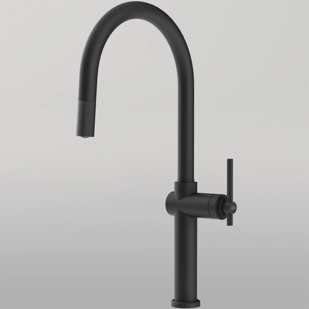 Gessi Habito Goose Neck Pull Out Mixer Matte Black - Image 2