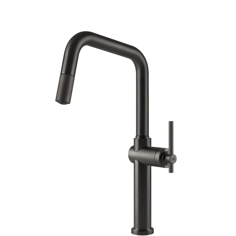 Gessi Habito Square Goose Neck Pull Out Mixer Brushed Black - Image 3