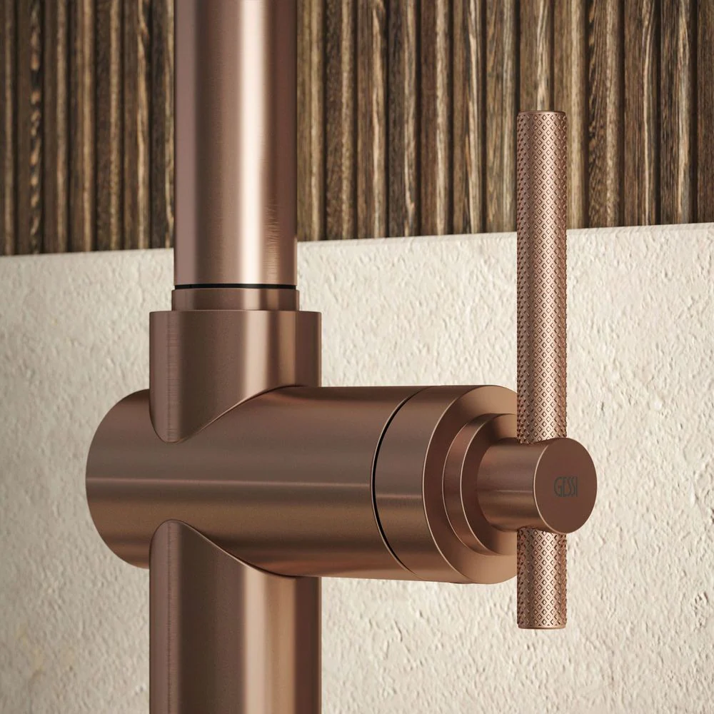 Gessi Habito Square Goose Neck Pull Out Mixer Brushed Copper - Image 6