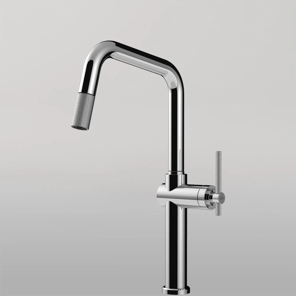 Gessi Habito Square Goose Neck Pull Out Mixer Chrome - Image 2