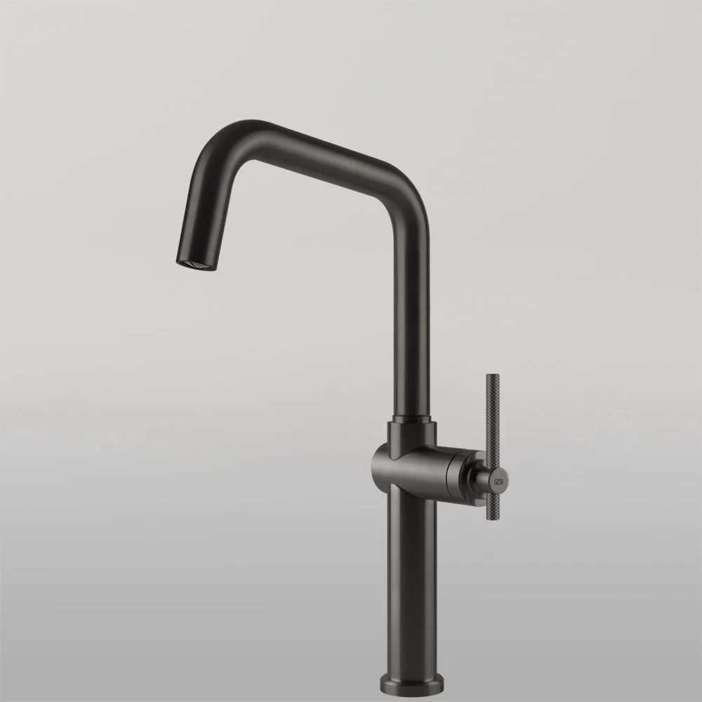 Gessi Habito Square Goose Neck Swivel Mixer Brushed Black - Image 2
