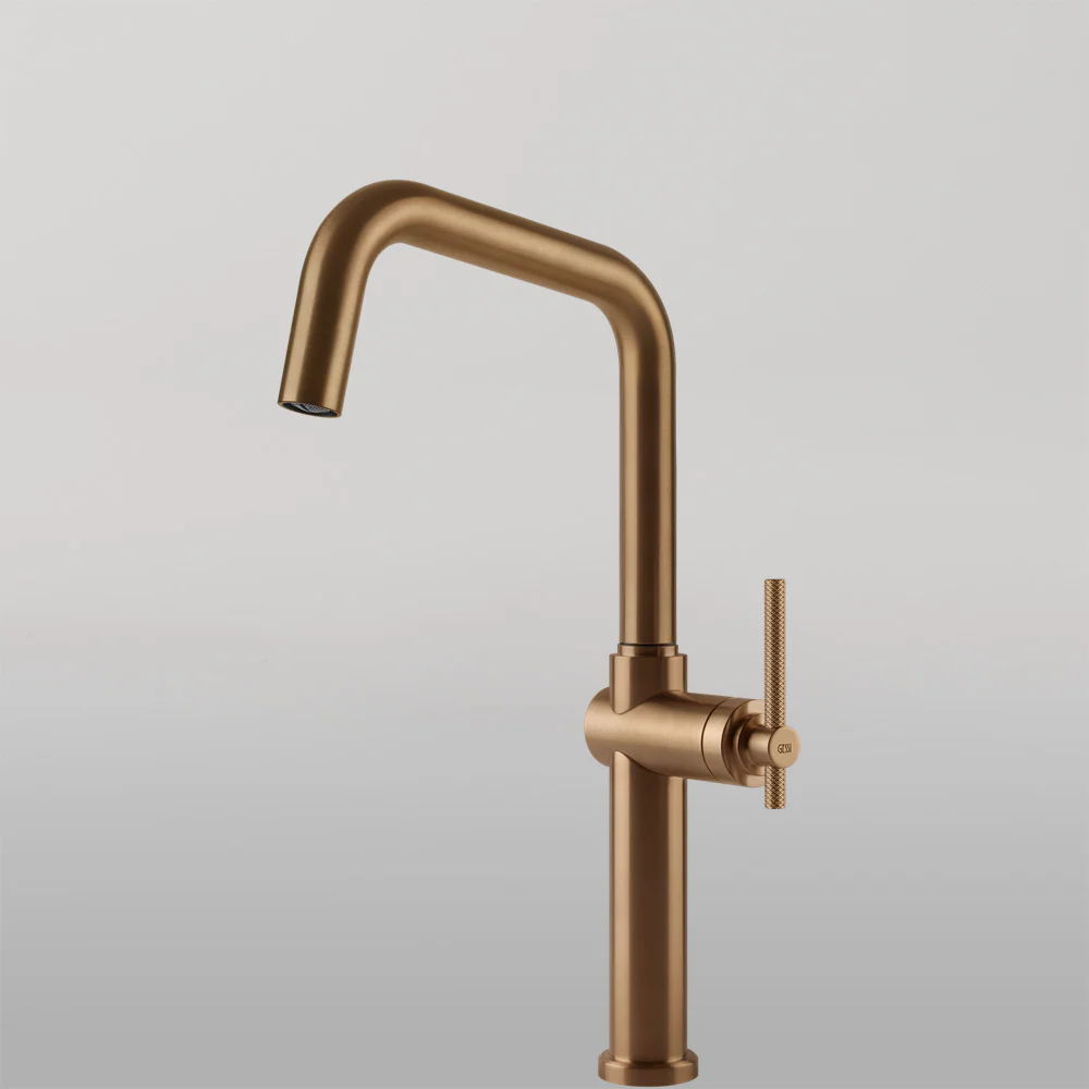 Gessi Habito Square Goose Neck Swivel Mixer Warm Bronze - Image 2