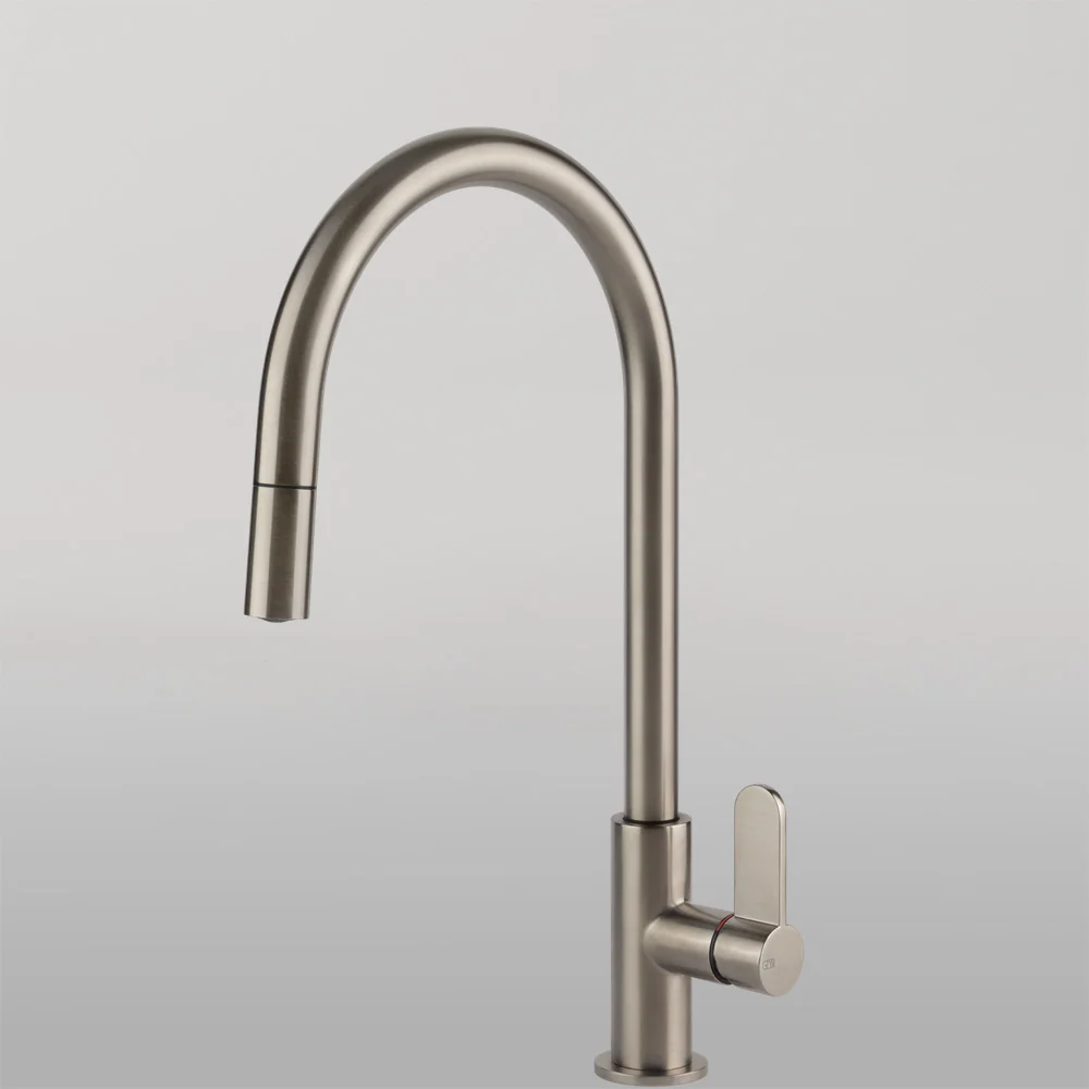 Gessi Helium Goose Neck Pull Out Mixer Brushed Nickel - Image 2
