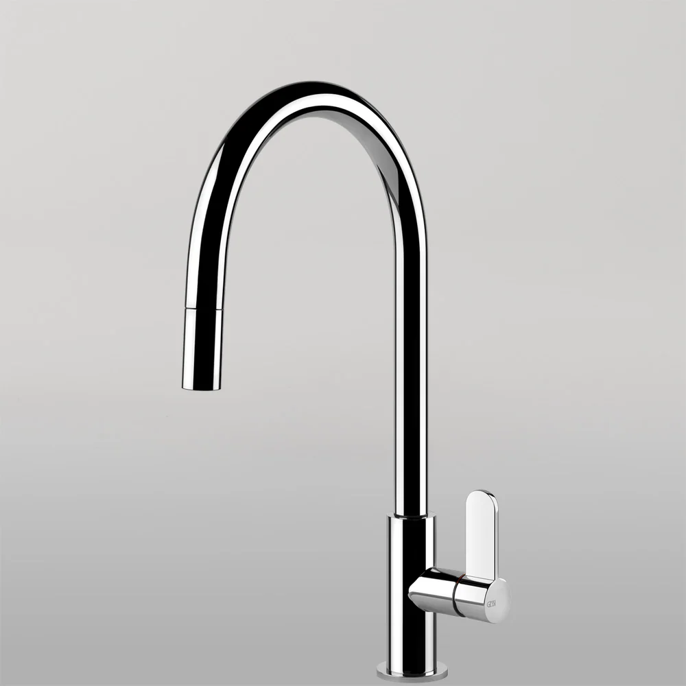 Gessi Helium Goose Neck Pull Out Mixer Chrome - Image 2