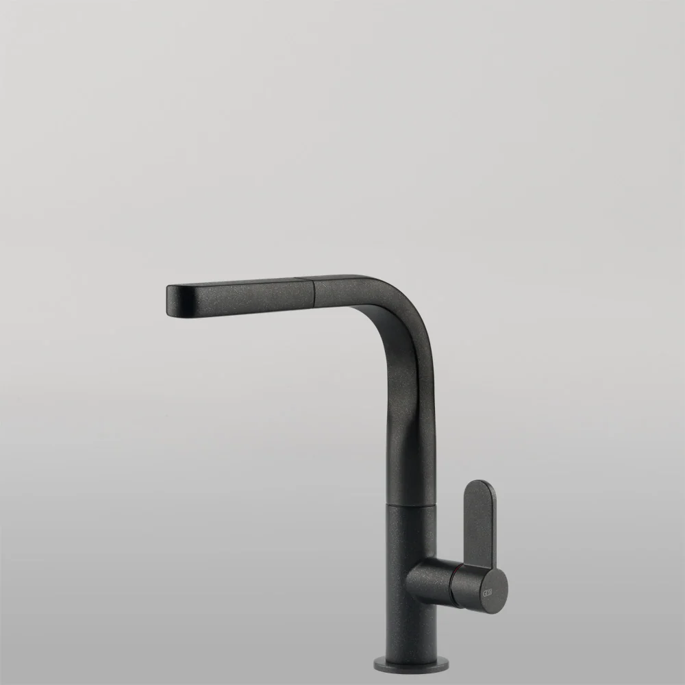 Gessi Helium Right Angle Square Pull Out Mixer Onyx - Image 2
