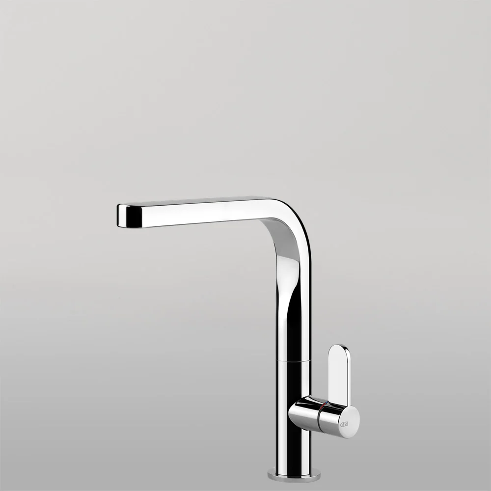 Gessi Helium Right Angle Square Swivel Mixer Chrome - Image 2