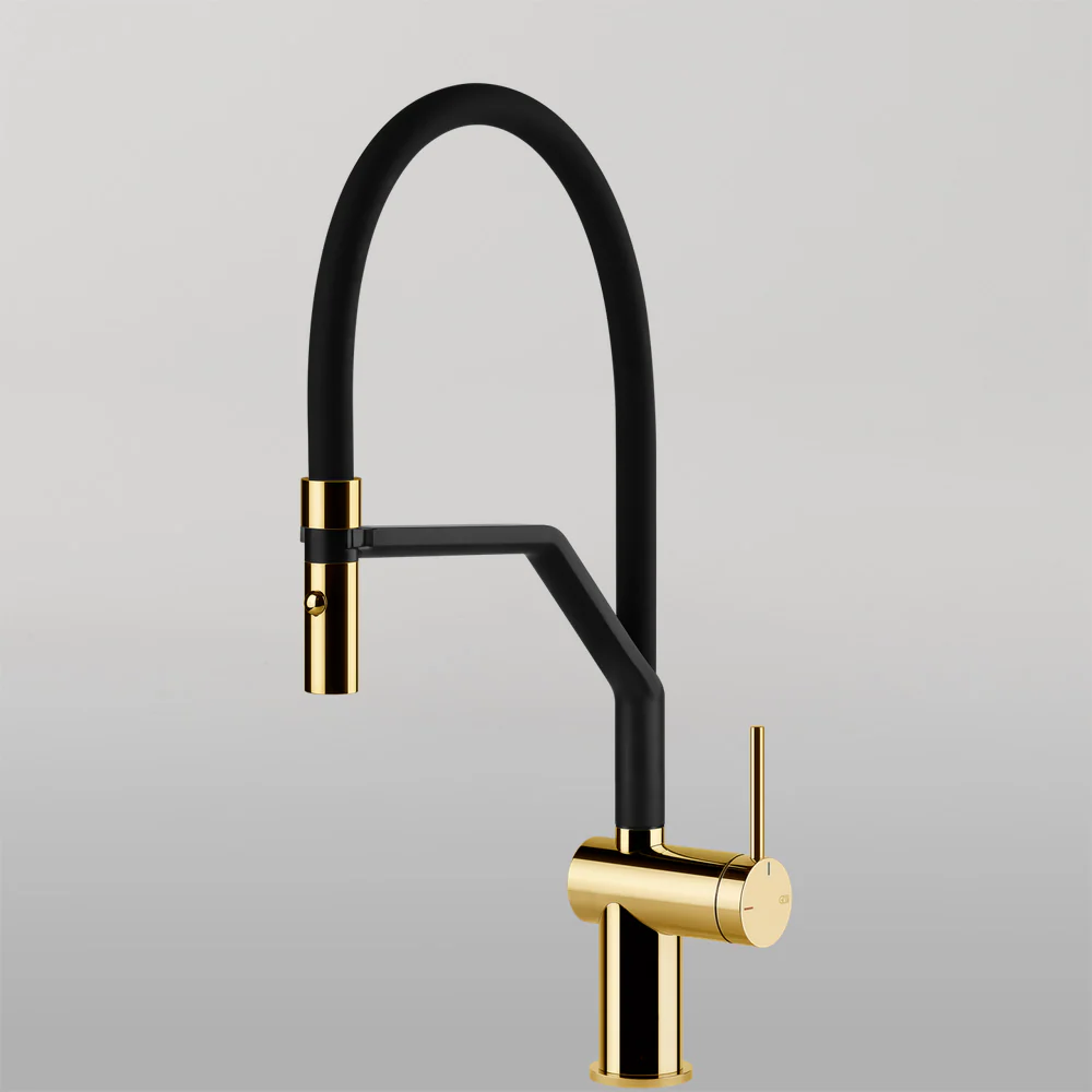 Gessi Inedito Goose Neck Semi-Professional Spray Mixer Bright Gold - Image 2