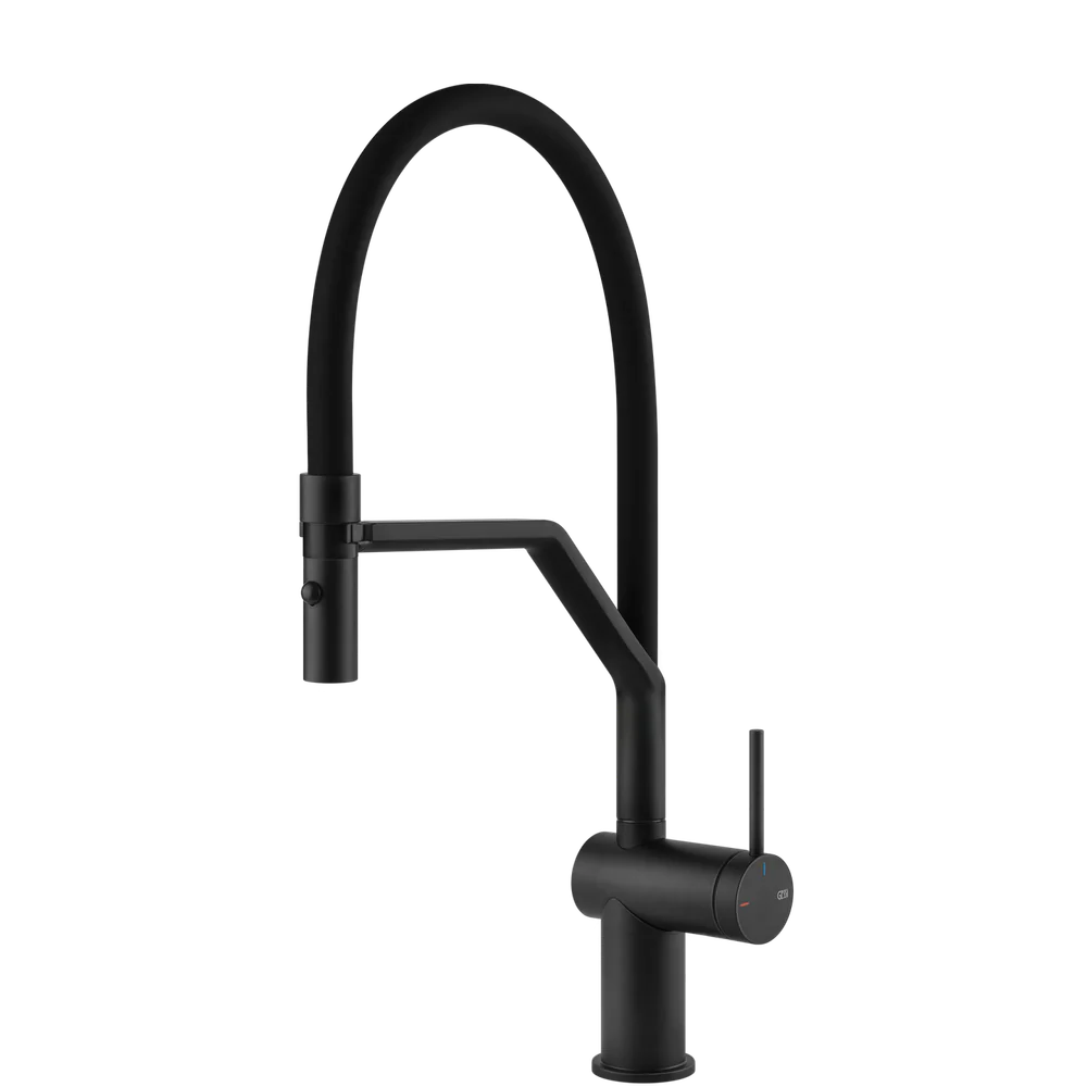 Gessi Inedito Goose Neck Semi-Professional Spray Mixer Matte Black - Image 3