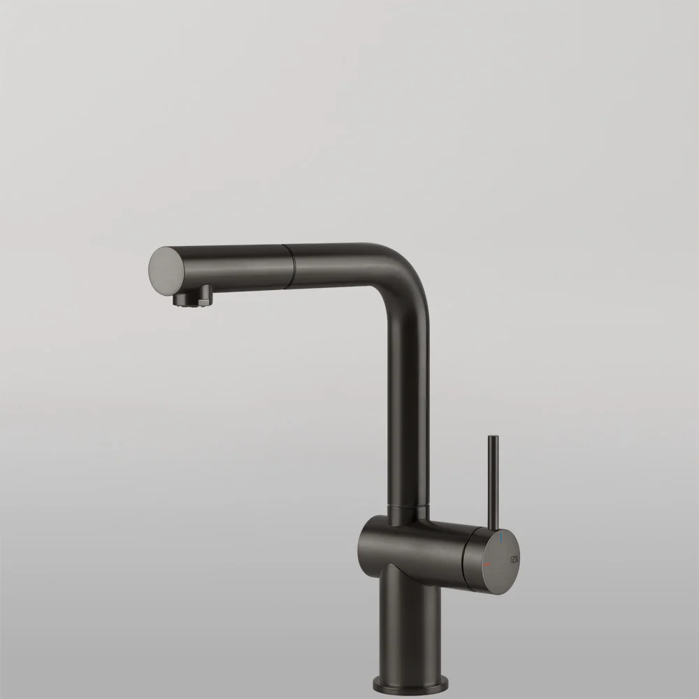 Gessi Inedito Right Angle Pull Out Mixer Brushed Black - Image 2