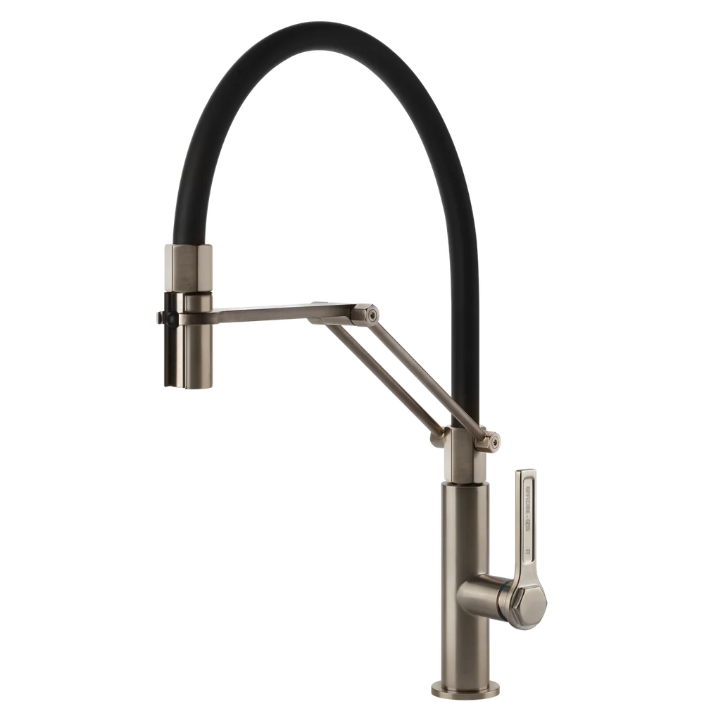 Gessi Officine Goose Neck Semi-Professional Spray Mixer Brushed Nickel - Image 3