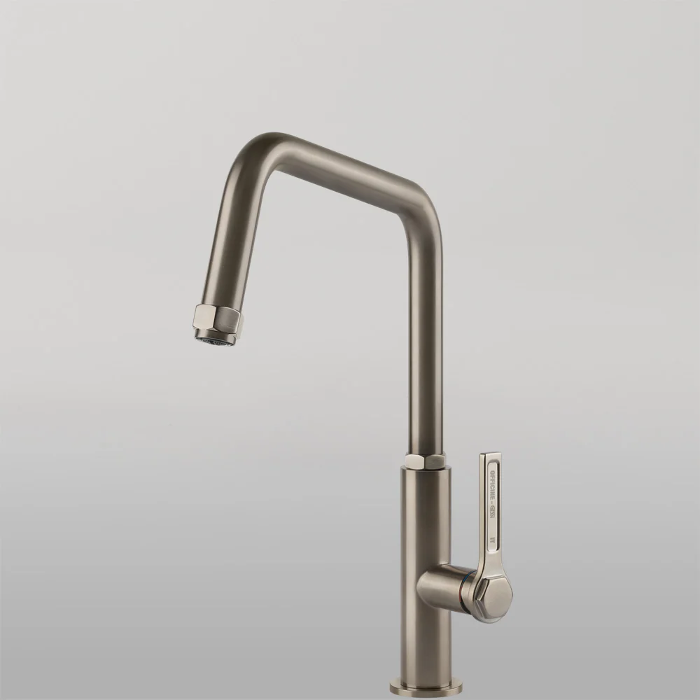 Gessi Officine Square Goose Neck Swivel Mixer Brushed Nickel - Image 2