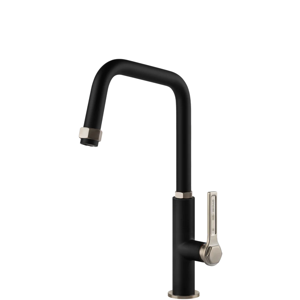 Gessi Officine Square Goose Neck Swivel Mixer Matte Black - Image 3