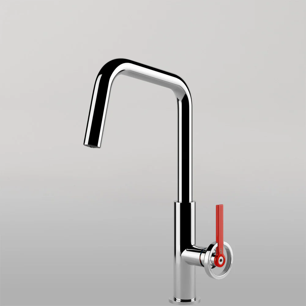 Gessi Officine V Square Goose Neck Swivel Mixer Chrome - Image 2