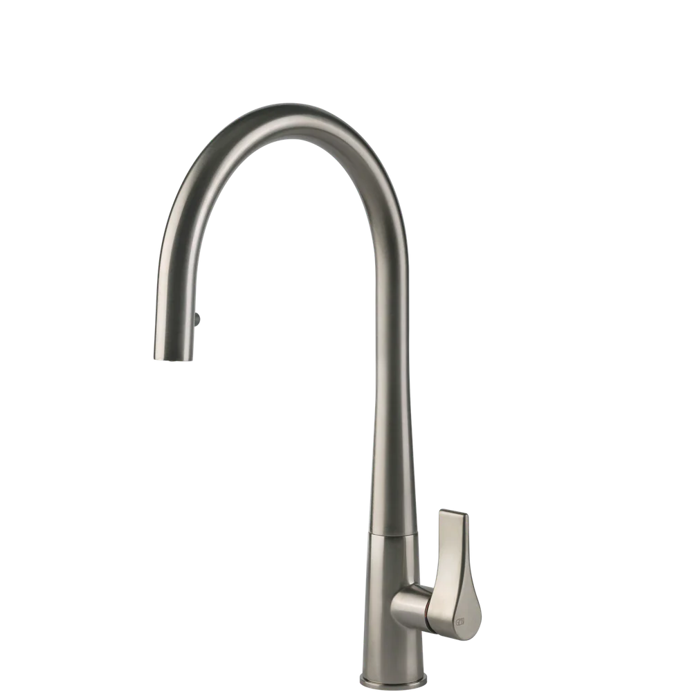 Gessi Proton Goose Neck Pull Out Mixer Brushed Nickel - Image 3